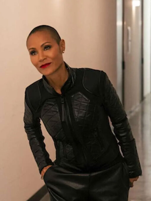 Jada Pinkett Quilted Black Leather Jacket