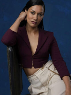 Janina Gavankar Maroon Blazer