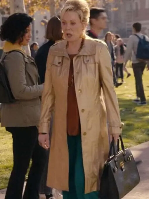 Jean Smart Golden Leather Trench Coat