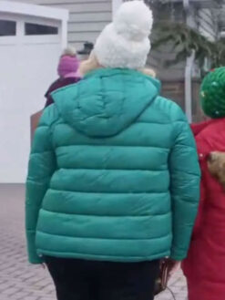 Jennifer Aspen Green Puffer Hooded Jacket