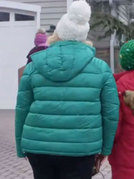 Jennifer Aspen Green Puffer Hooded Jacket