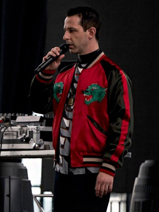 Jeremy Strong Red Panther Bomber Jacket