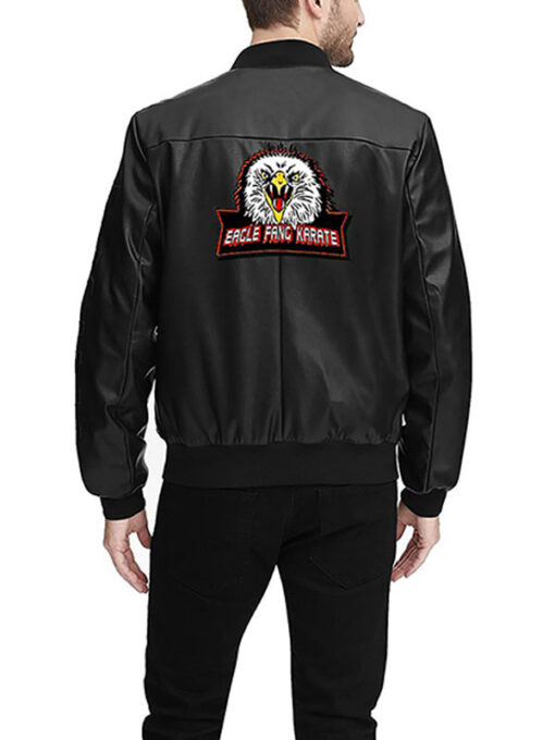 Johnny Lawrence Black Leather Bomber Jacket