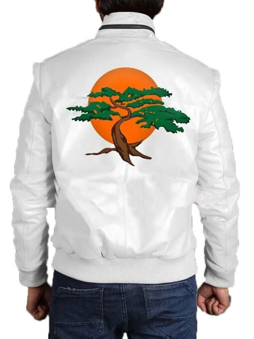 Karate Kid White Leather Jacket