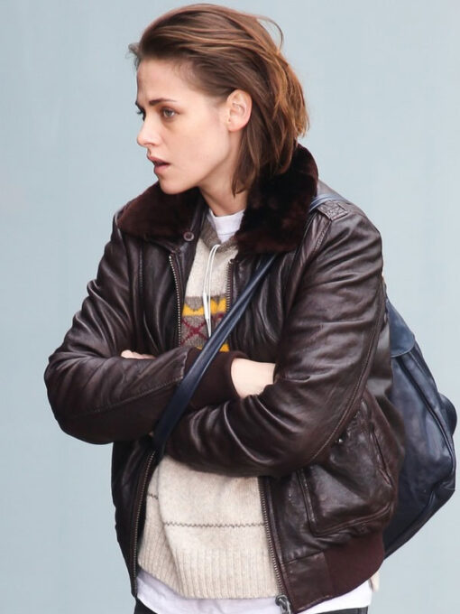 Kristen Stewart Leather Brown Jacket