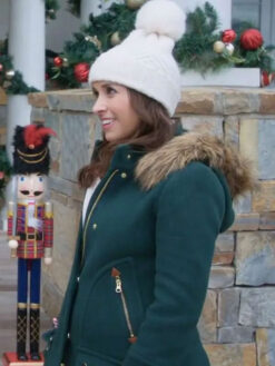 Lacey Chabert Green Parka Coat