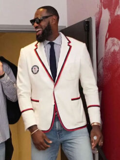 Lebron James Stripes White Blazer