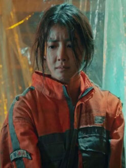 Lee Si-young Gray and Orange Jacket