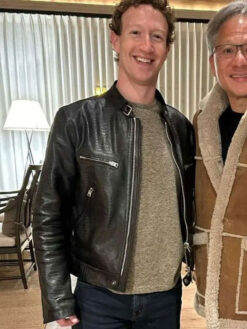 Mark Zuckerberg Black Leather Jacket