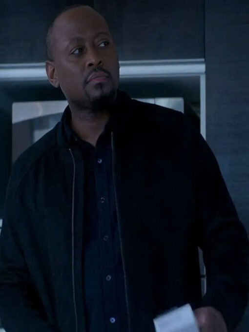 Omar Epps Black Suede Leather Bomber Jacket