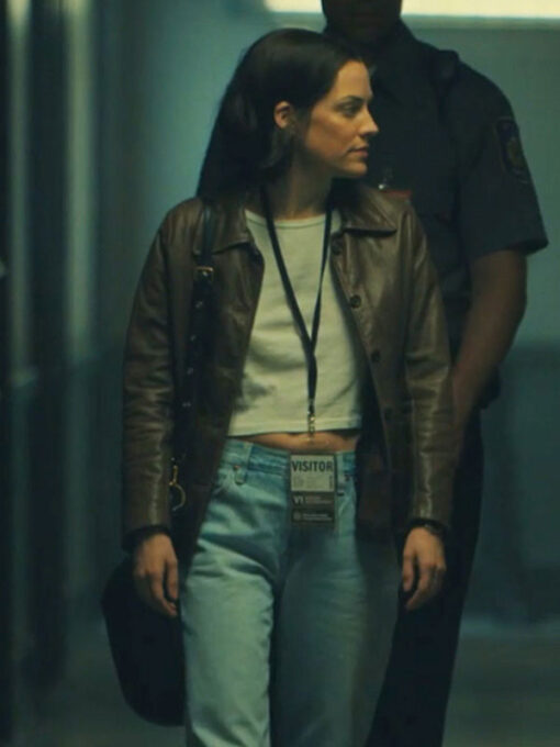 Riley Keough Leather Brown Jacket