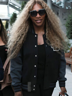 Serena Williams Black Varsity Jacket