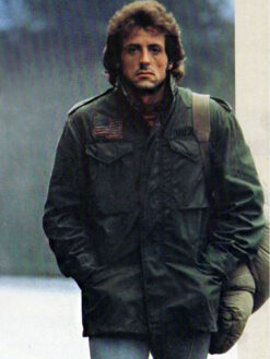 Sylvester Stallone Green Field Jacket