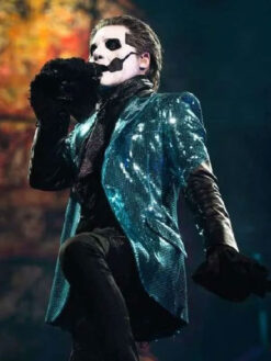 Tobias Forge Blue Sequin Blazer Jacket