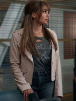 Vanessa Morgan White Leather Jacket