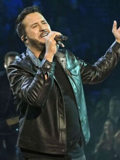 American Idol Luke Bryan Black Leather Jacket