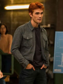 Archie Andrews Grey Suede Leather Jacket