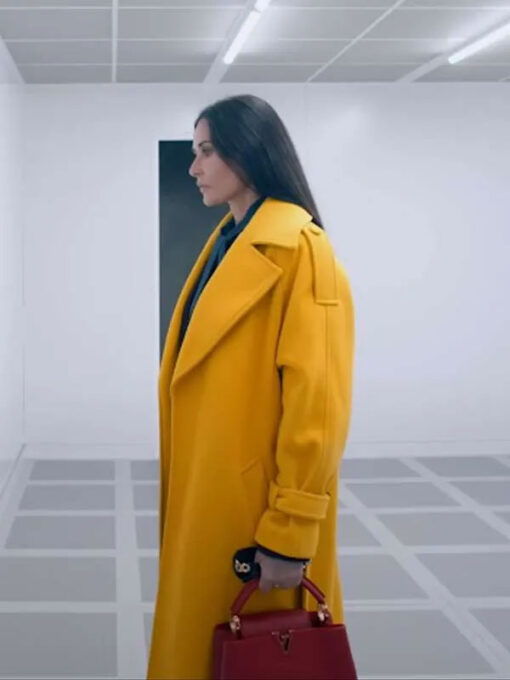 Demi Moore Yellow Wool Trench Coat