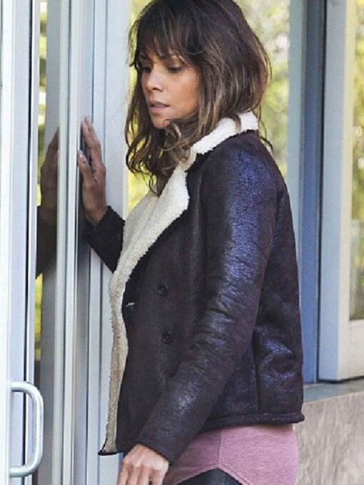 Halle Berry Shearling Brown Jacket