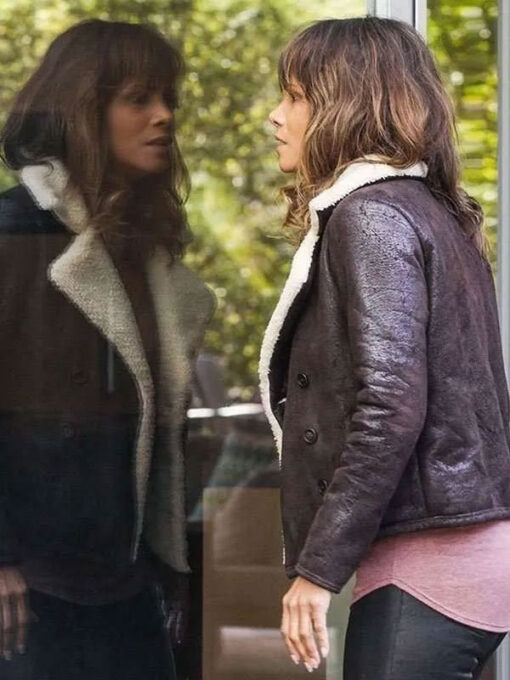 Halle Berry Shearling Brown Leather Jacket