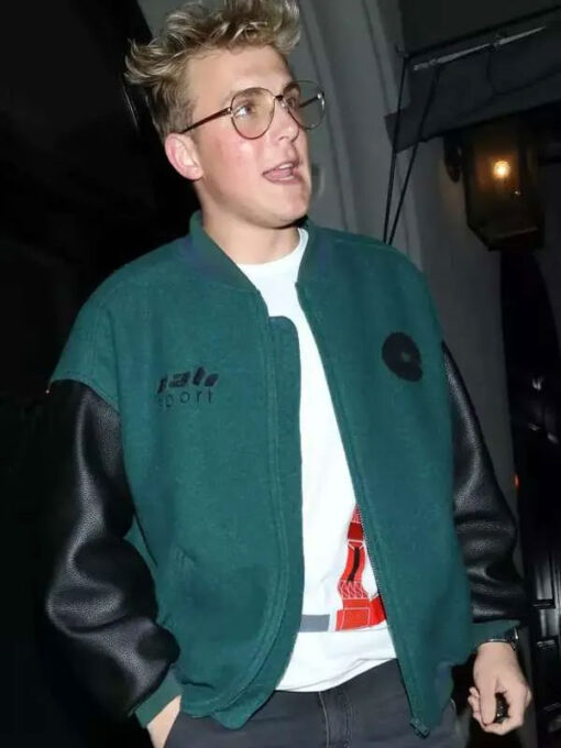 Jake Paul Green and Black Varsity Jacket