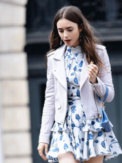 Lily Collins Biker Jacket