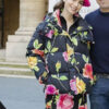 Lily Collins Floral Jacket