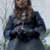 Lily Collins Leather Coat