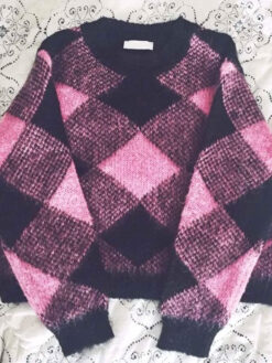 Lily Collins Pink Woolen Sweater