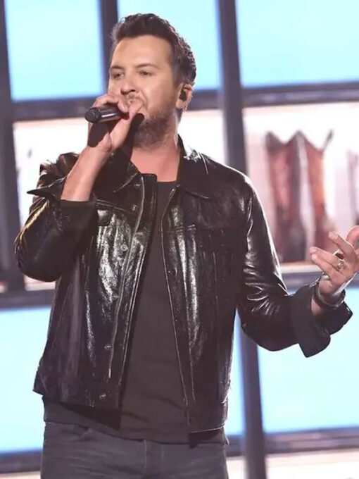 Luke Bryan Black Leather Jacket