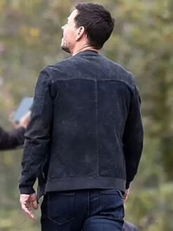 Mark Wahlberg Black Suede Leather Bomber Jacket