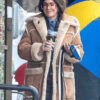 Megan Mullally Brown Coat