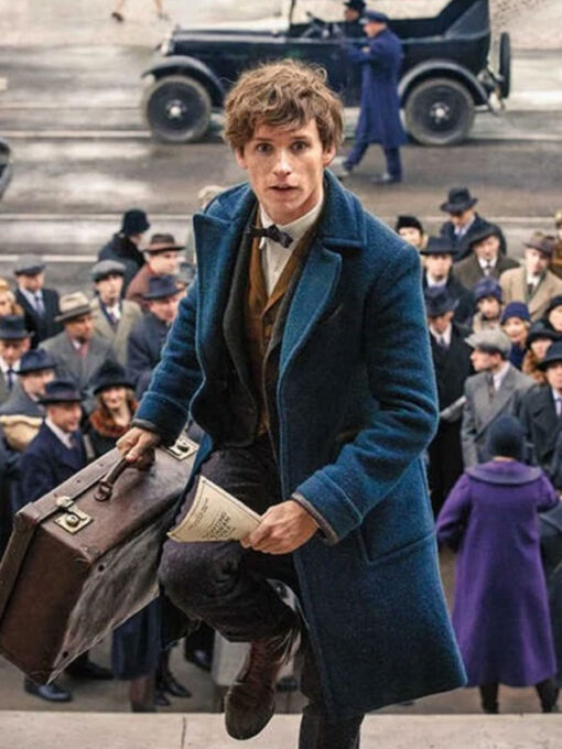 Newt Scamander Blue Wool Trench Coat