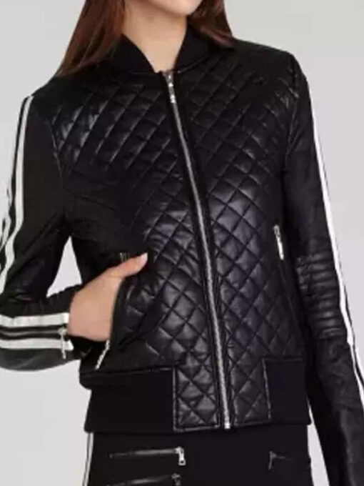 Pippa Black Quilted Bomber Jacket