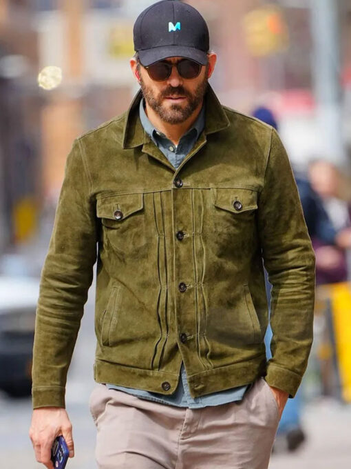 Ryan Reynolds Suede Leather Jacket