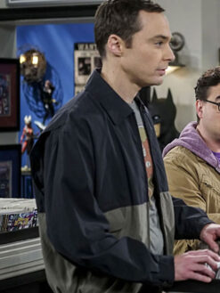 Sheldon Cooper Blue and Gray Cotton Jacket