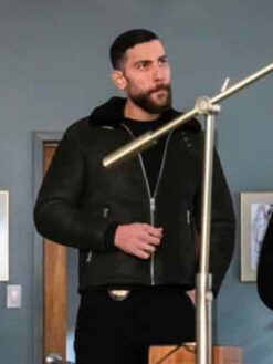 Zeeko Zaki Shearling Black Leather Jacket