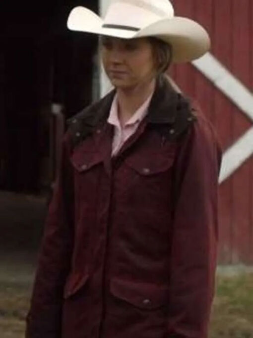 Amber Marshall Maroon Hooded Jacket