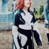 Delia Deetz Black and White Coat