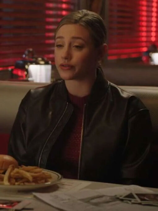 Betty Cooper Black Leather Bomber Jacket