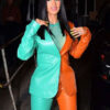 Cardi B Green and Brown Suit