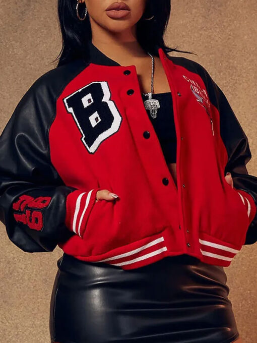 Chicago Bulls Cropped Red and Black Jacket