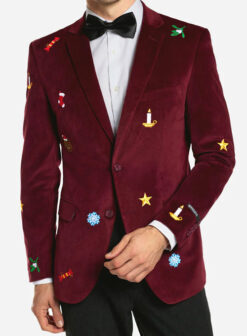 Christmas Casual Red Blazer