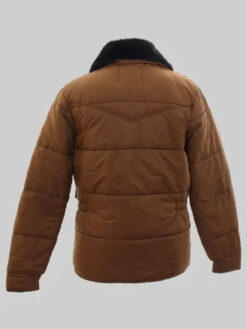 David Harbour Shearling Brown Puffer Jacket