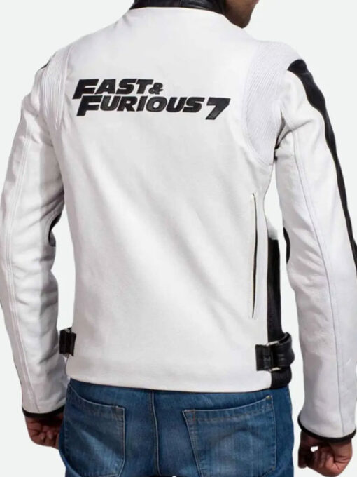 Dominic Toretto White and Black Leather Jacket