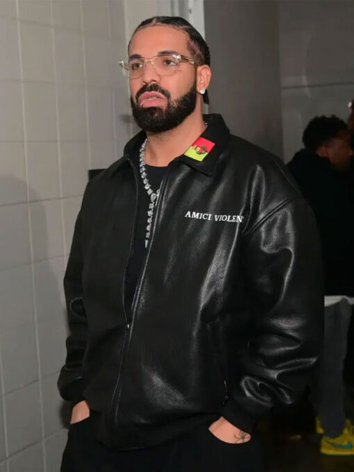 Drake Black Leather Jacket