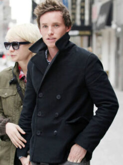 Eddie Redmayne Black Peacoat