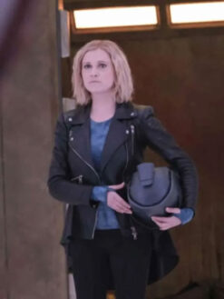 Eliza Taylor Black Leather Frock Biker Jacket