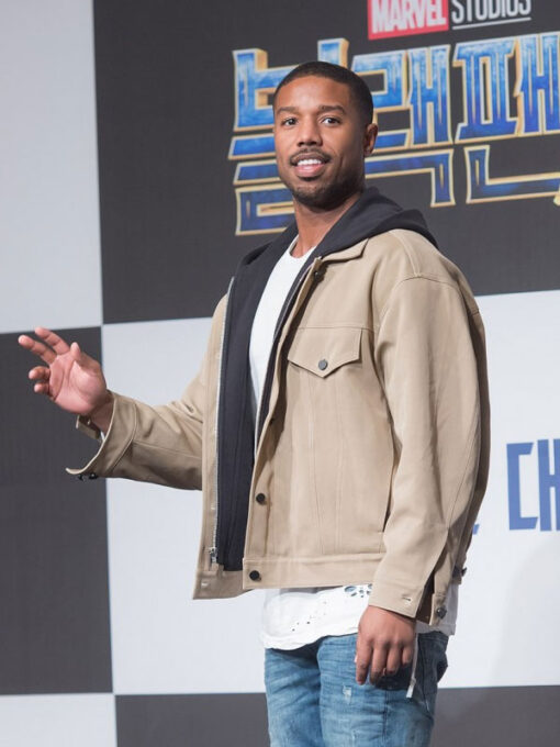 Erik Killmonger Off White Cotton Hoodie Jacket