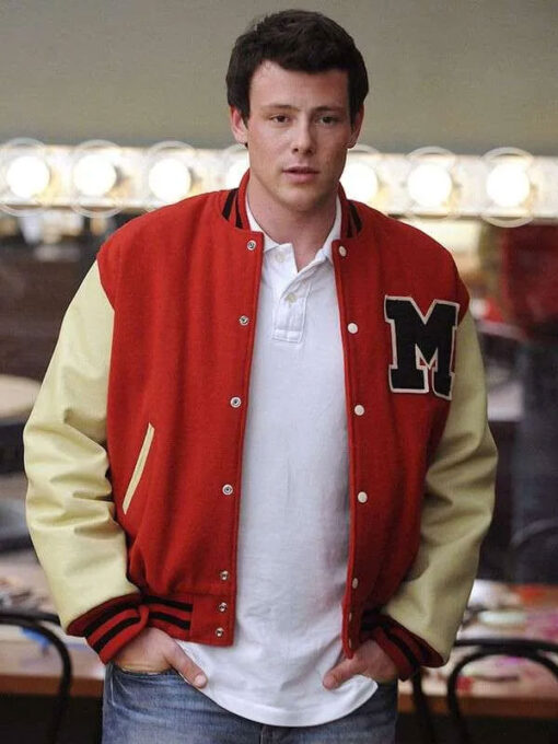 Finn Hudson Red and Off White Jacket